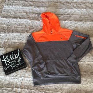 Fila neon orange and gray hoodie